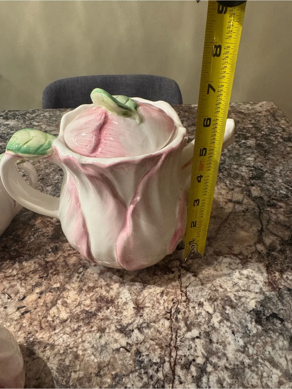 Vintage 1992 The Bombay Company Pink Tulip Ceramic Tea Set